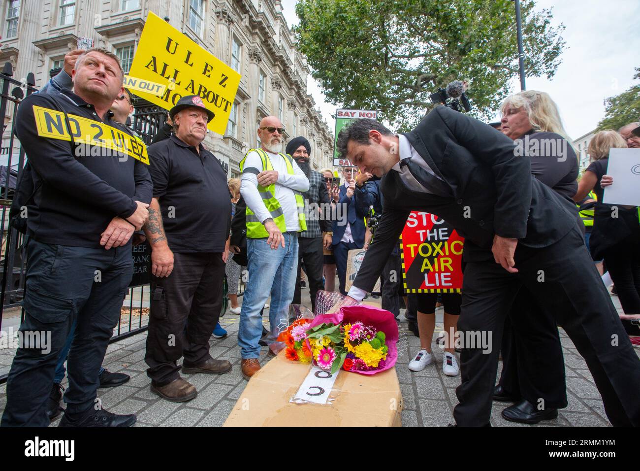 London, England, UK. 29th Aug, 2023. Activists protest Ultra Low