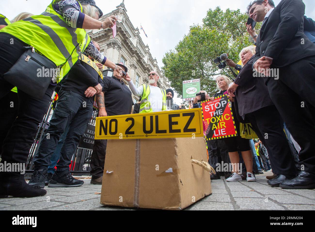 London, England, UK. 29th Aug, 2023. Activists protest Ultra Low