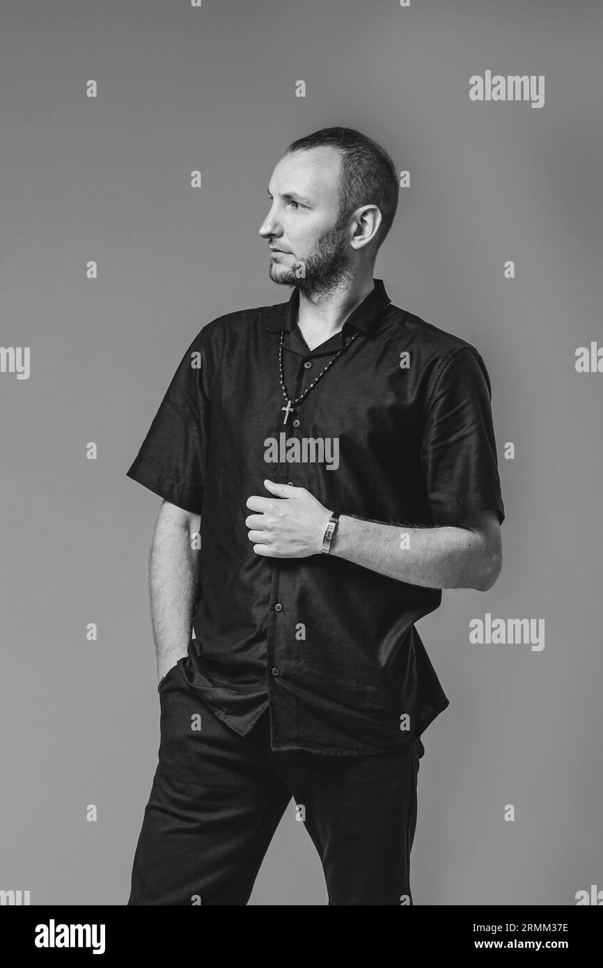 Portrait young man photo Black and White Stock Photos & Images - Alamy