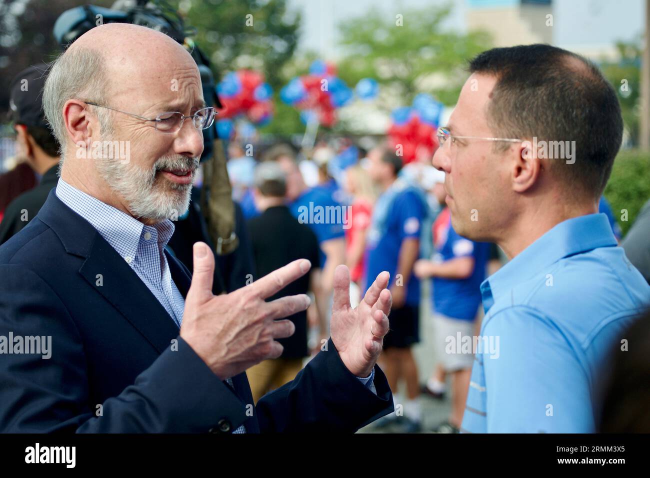 PA Governor Tom Wolf and AG Josh Shapiro attend the Annual Labor Day Parade along the Delaware Avenue in Philadelphia, PA, USA on September 3, 2018. Stock Photo