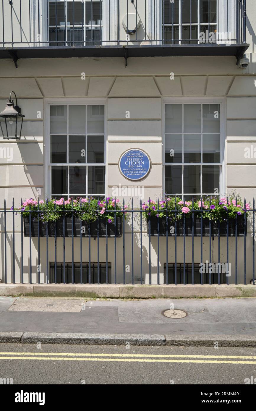 Frederic Chopin Blue Plaque on a property St James’s Place Mayfair