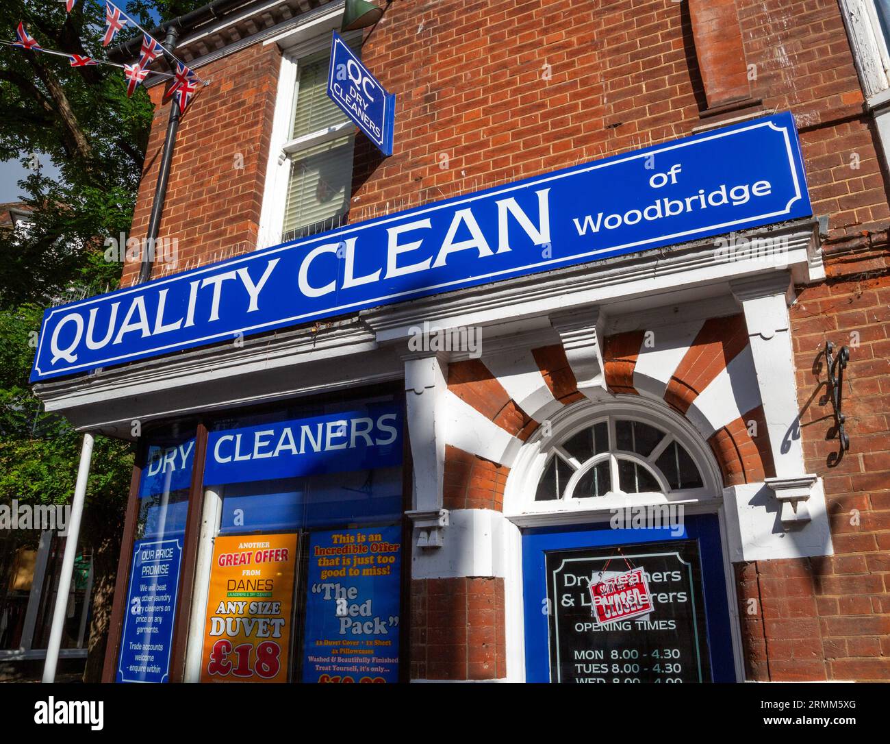 Quality Clean Dry Cleaners shop, Woodbridge, Sufffolk, England, Uk Stock Photo
