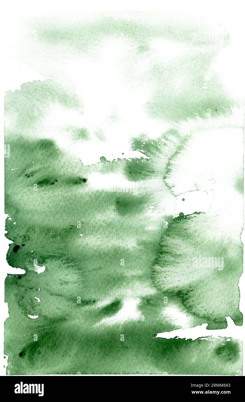 Abstract green watercolor background. Hand drawn splash Stock Photo - Alamy