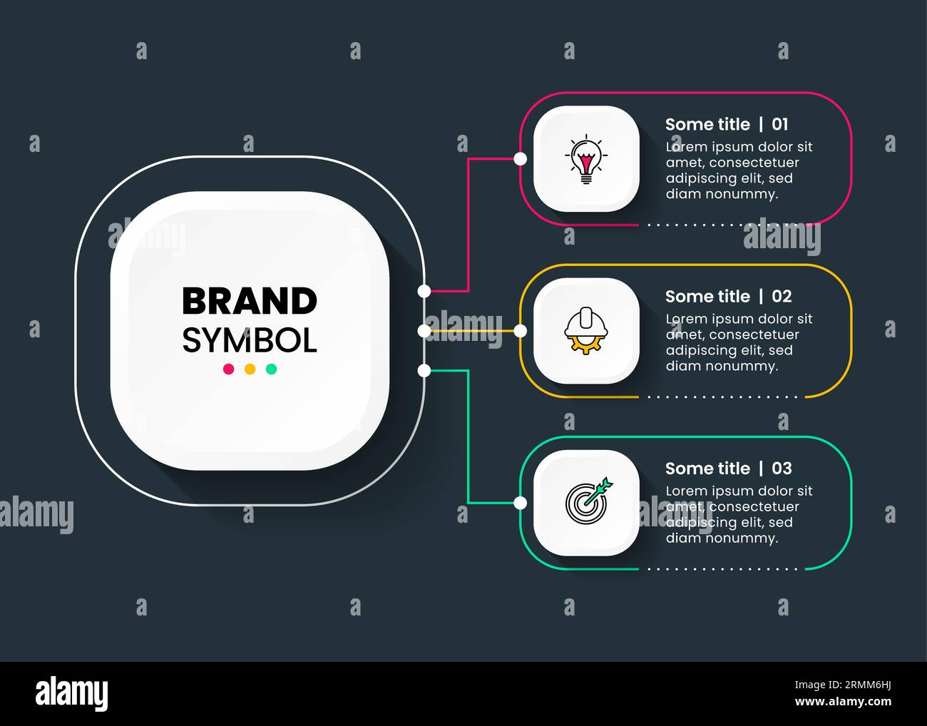 Infographic template with icons and 3 options or steps. Connected ...