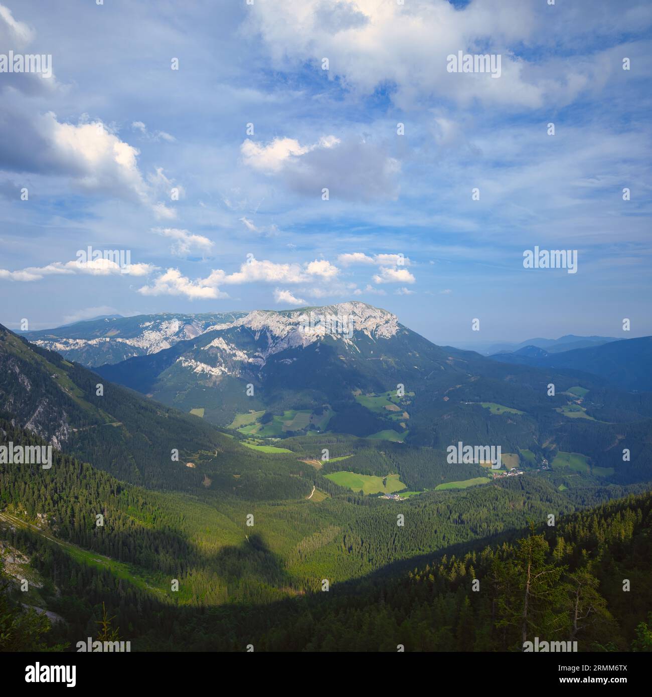 Beautiful nature and hills in the Schnee Alps in summer in Austria Stock Photo