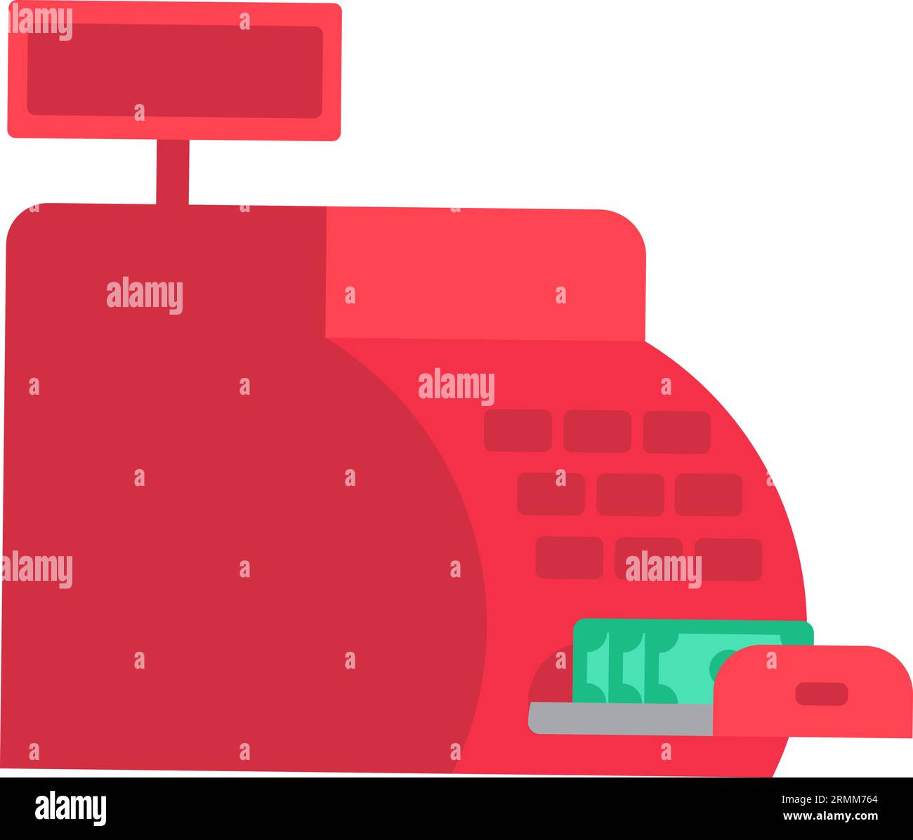 Bank cash register with open bill acceptor. Device for safe storage of