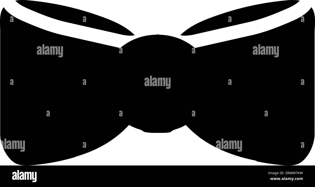 Shape of bow butterfly element of carnival costume. Contour holiday dress bow icon. Simple black and white silhouette vector icon isolated on white ba Stock Vector