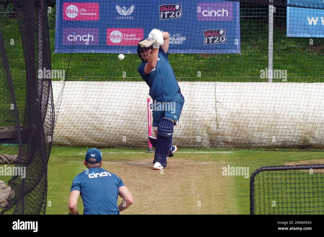 England's Jonny Bairstow during a nets session at the Seat Unique Riverside, County Durham. Picture date: Tuesday August 29, 2023. Stock Photo