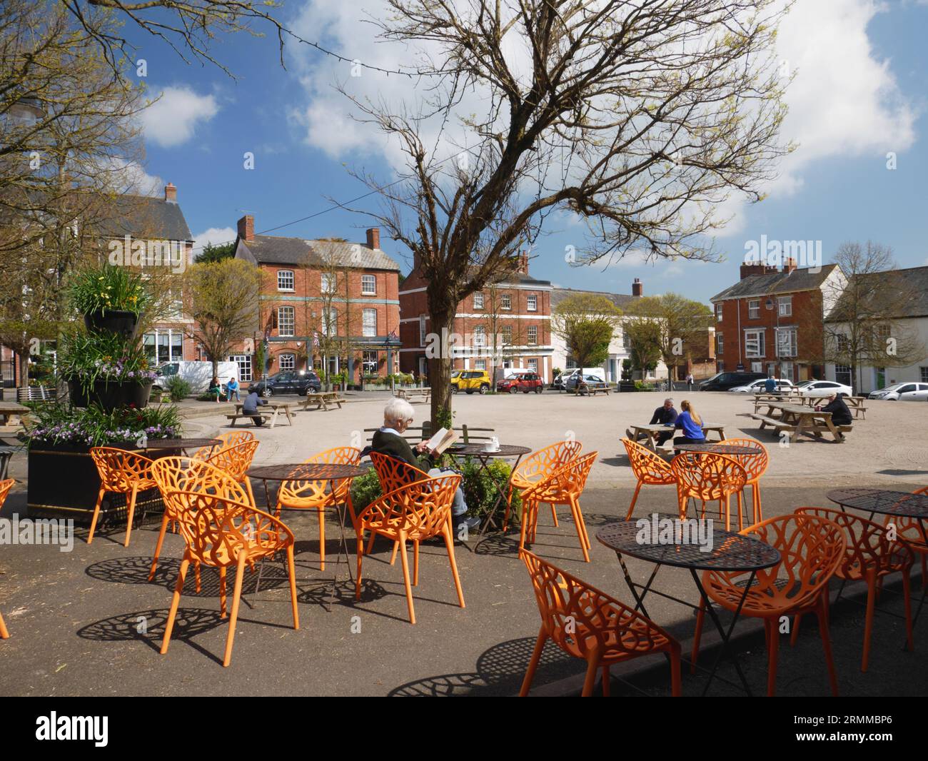 Town Square, Crediton, Devon Stock Photo Alamy