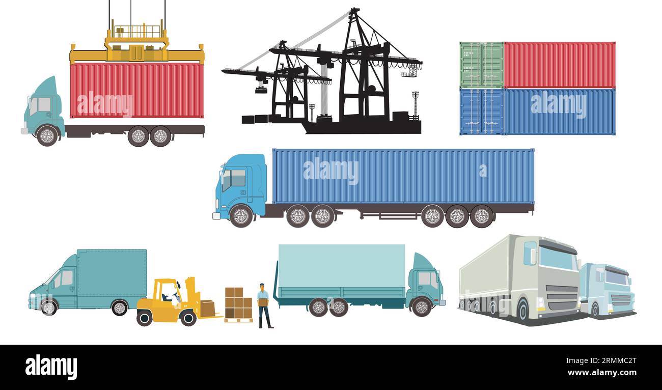 freight forwarding, trucking, Illustration Stock Vector