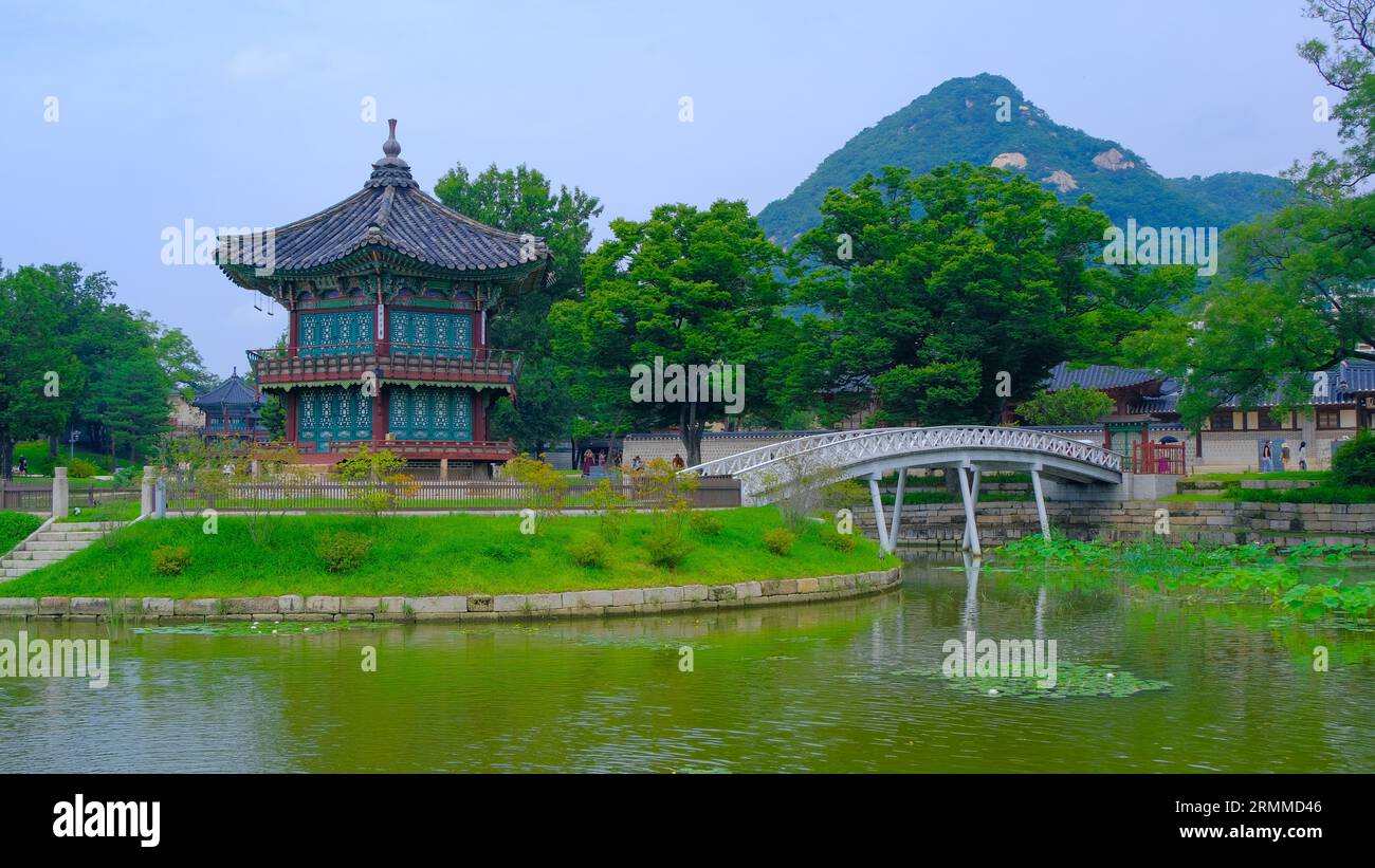 Gyeongbokgung Palace is the main palace in Seoul, South Korea Stock Photo