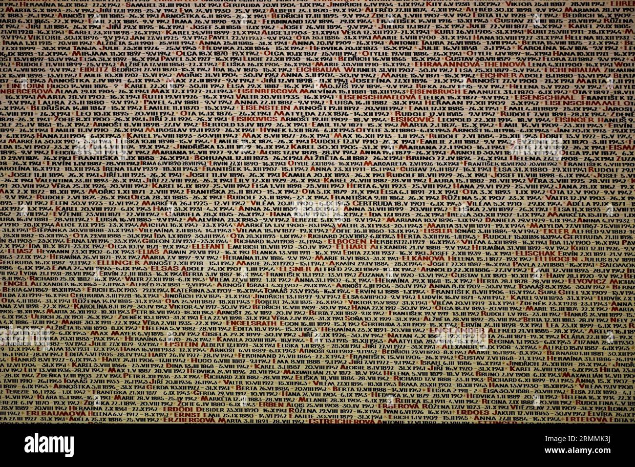 Pinaks Permanent exposition in the Pinkas synagogue in Prague, in memorial to ...