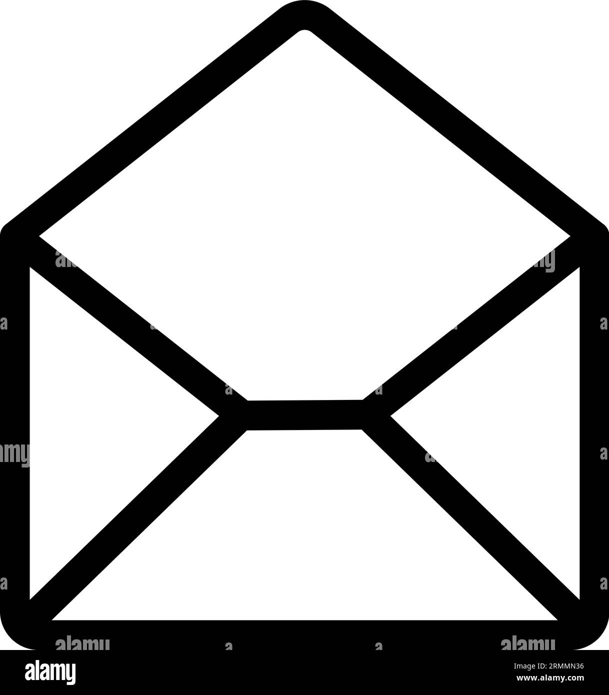 Line icon of opened empty envelope as a concept of a read letter Stock Vector