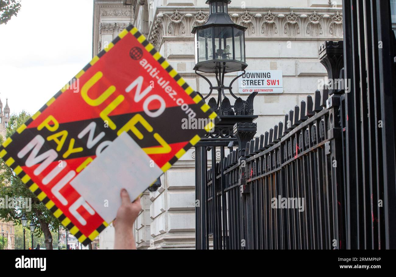 London, England, UK. 29th Aug, 2023. Activists protest Ultra Low