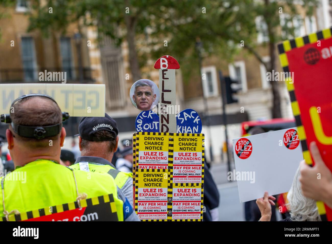 London, England, UK. 29th Aug, 2023. Activists protest Ultra Low