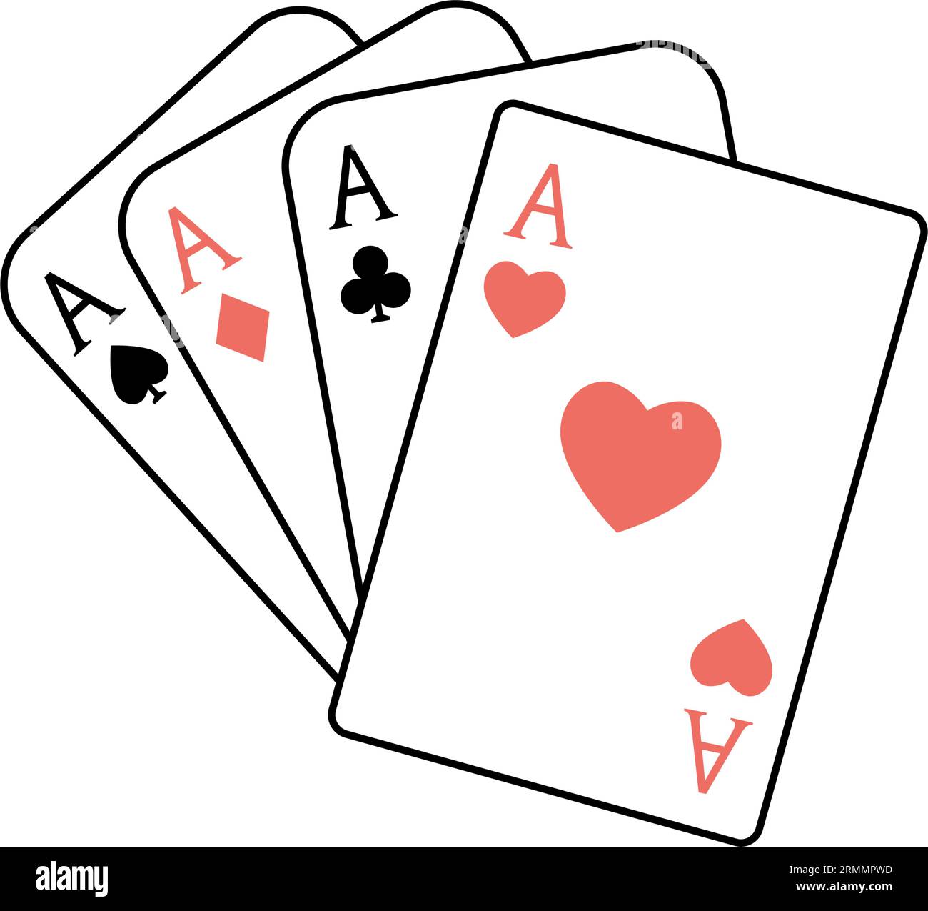 Four aces. Poker playing cards. Vector illustration Stock Vector Image ...