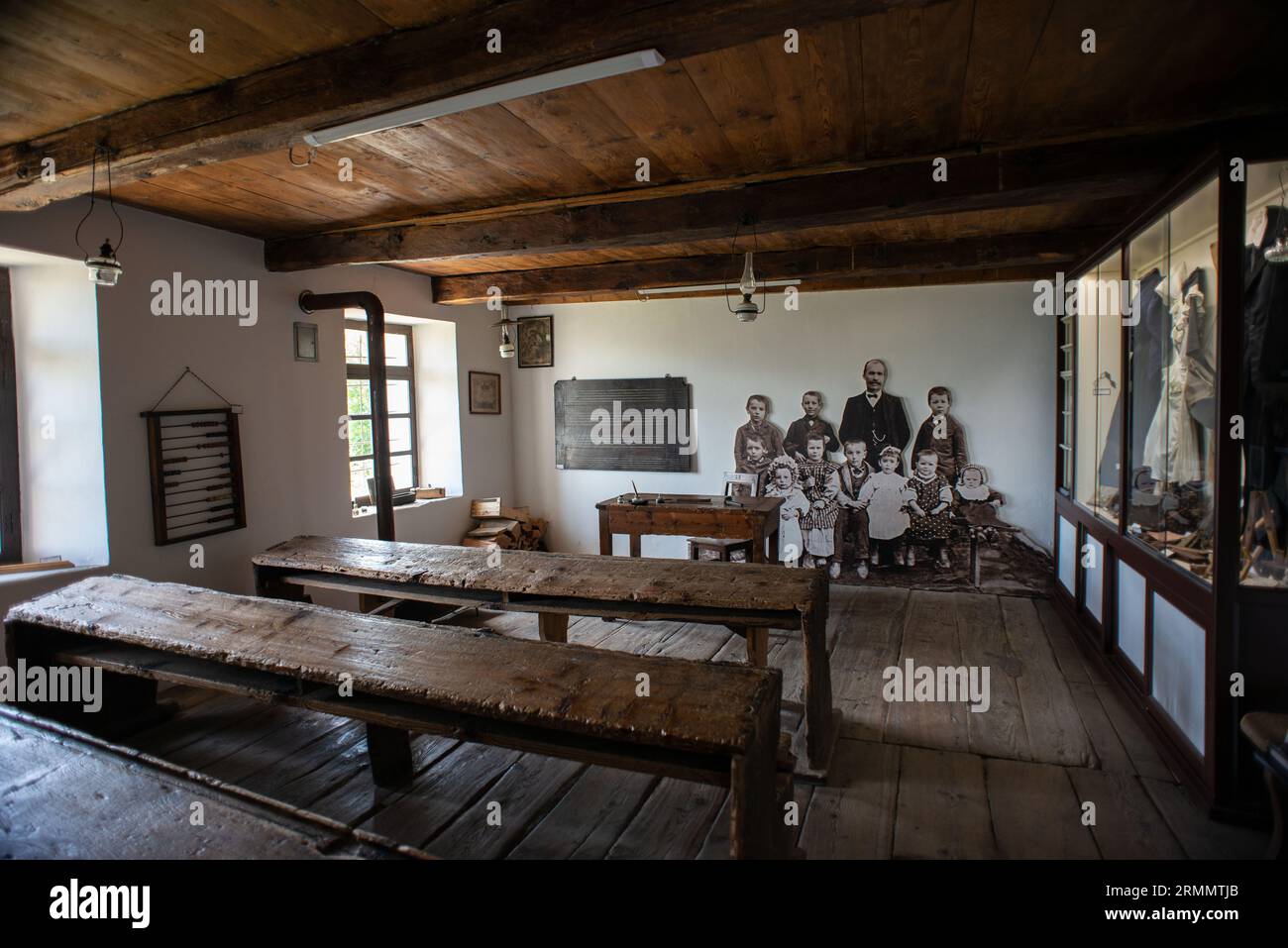 Pramollo (To), Italy 23/08/2023: The Pramollo School Museum offers a ...