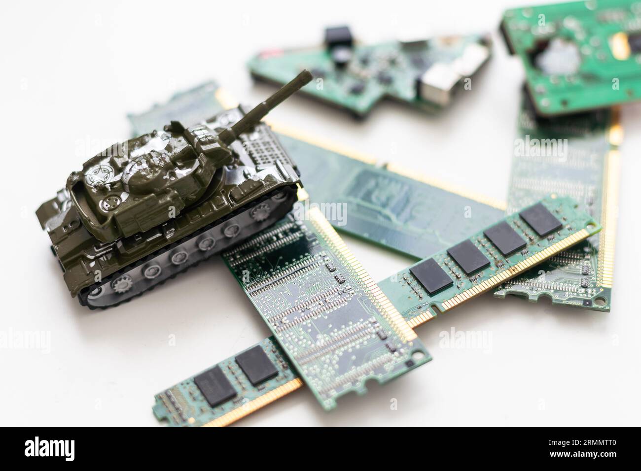 military tank and microcircuits. green camouflage Stock Photo - Alamy