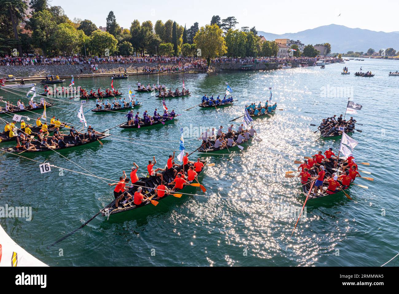 Metkovic, Neretva race, 'Ladja competitions', start position Stock Photo