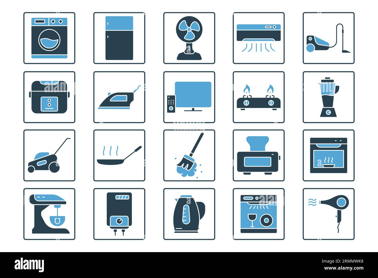 Free Vector  Household appliances icons set