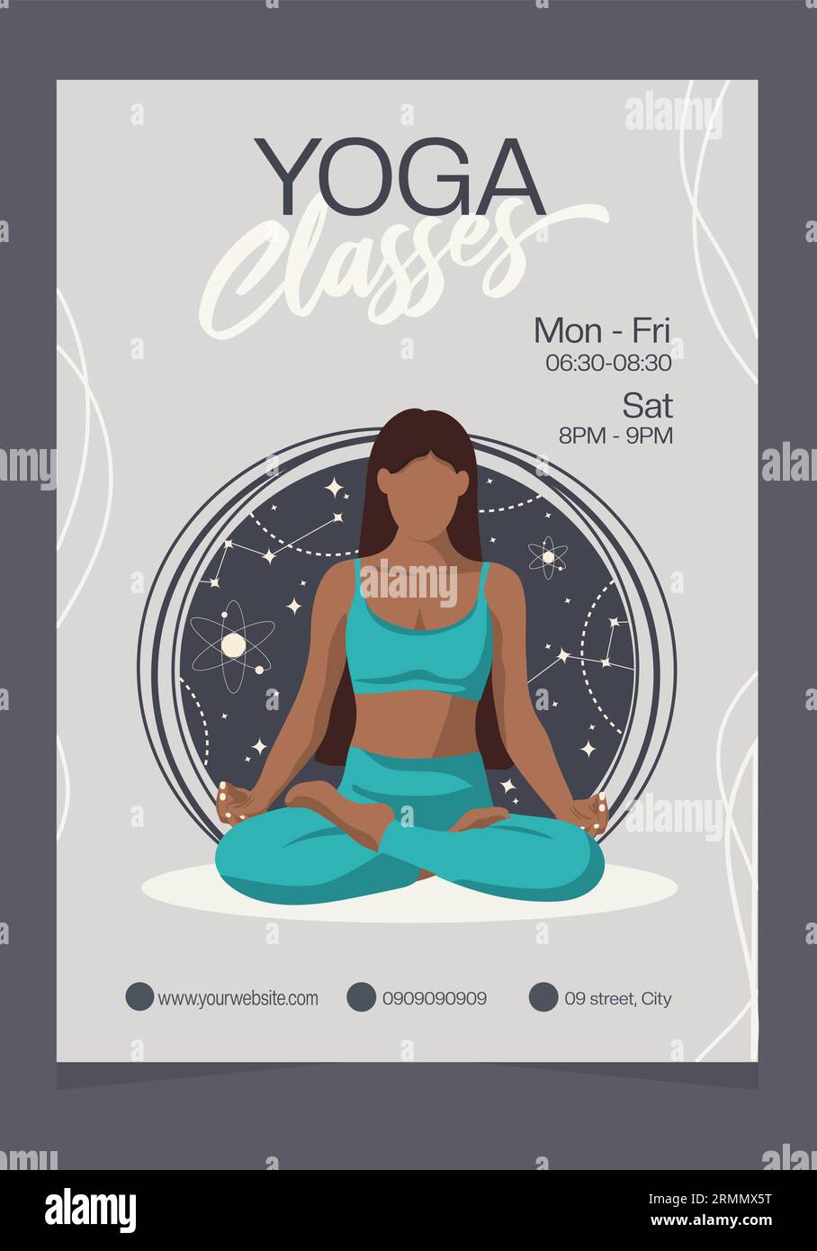 Yoga Class Flyer Layout Stock Template