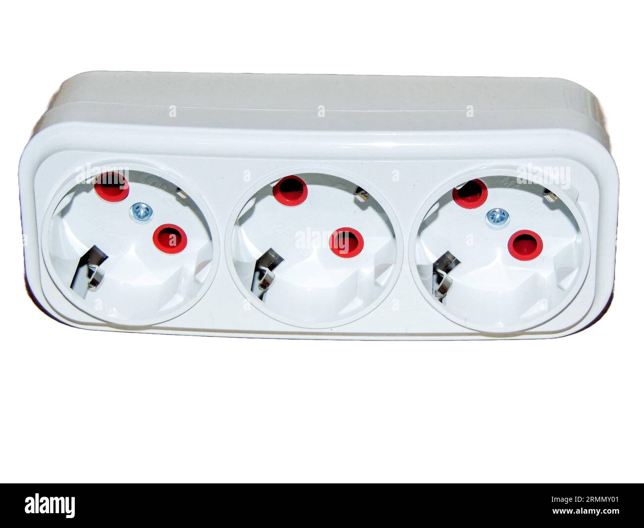 Triple socket isolated on white background Stock Photo - Alamy