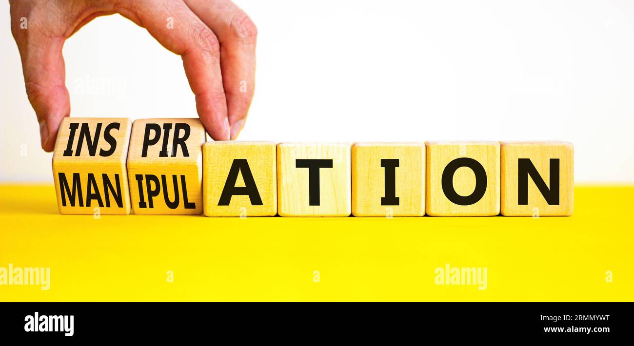 Inspiration or manipulation symbol. Concept words Inspiration and