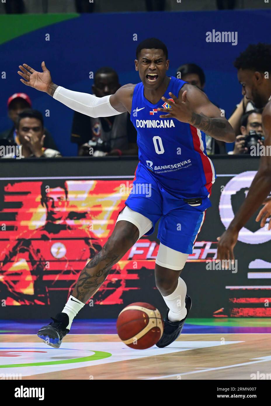 Quezon City, Philippines. 29th Aug, 2023. Antonio Pena of Dominican Republic basketball team reacts during the FIBA Men's Basketball World Cup 2023 match between Angola and Dominican Republic at Araneta Coliseum. Final score; Angola 67:75 Dominican Republic. (Photo by Luis Veniegra/SOPA Images/Sipa USA) Credit: Sipa USA/Alamy Live News Stock Photo