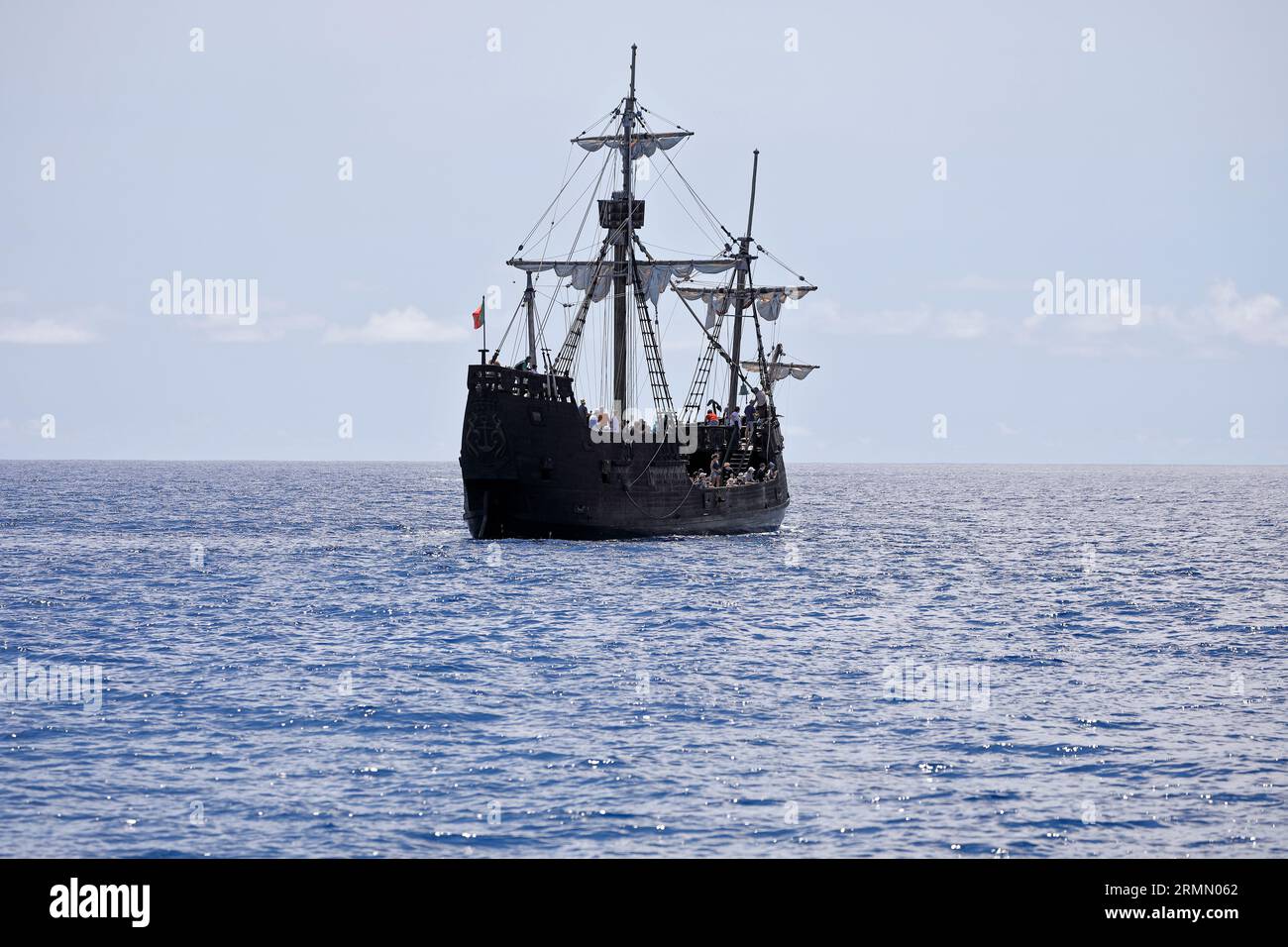 A replica of the Santa Maria, the famous ship of the navigator Christopher Columbus Stock Photo