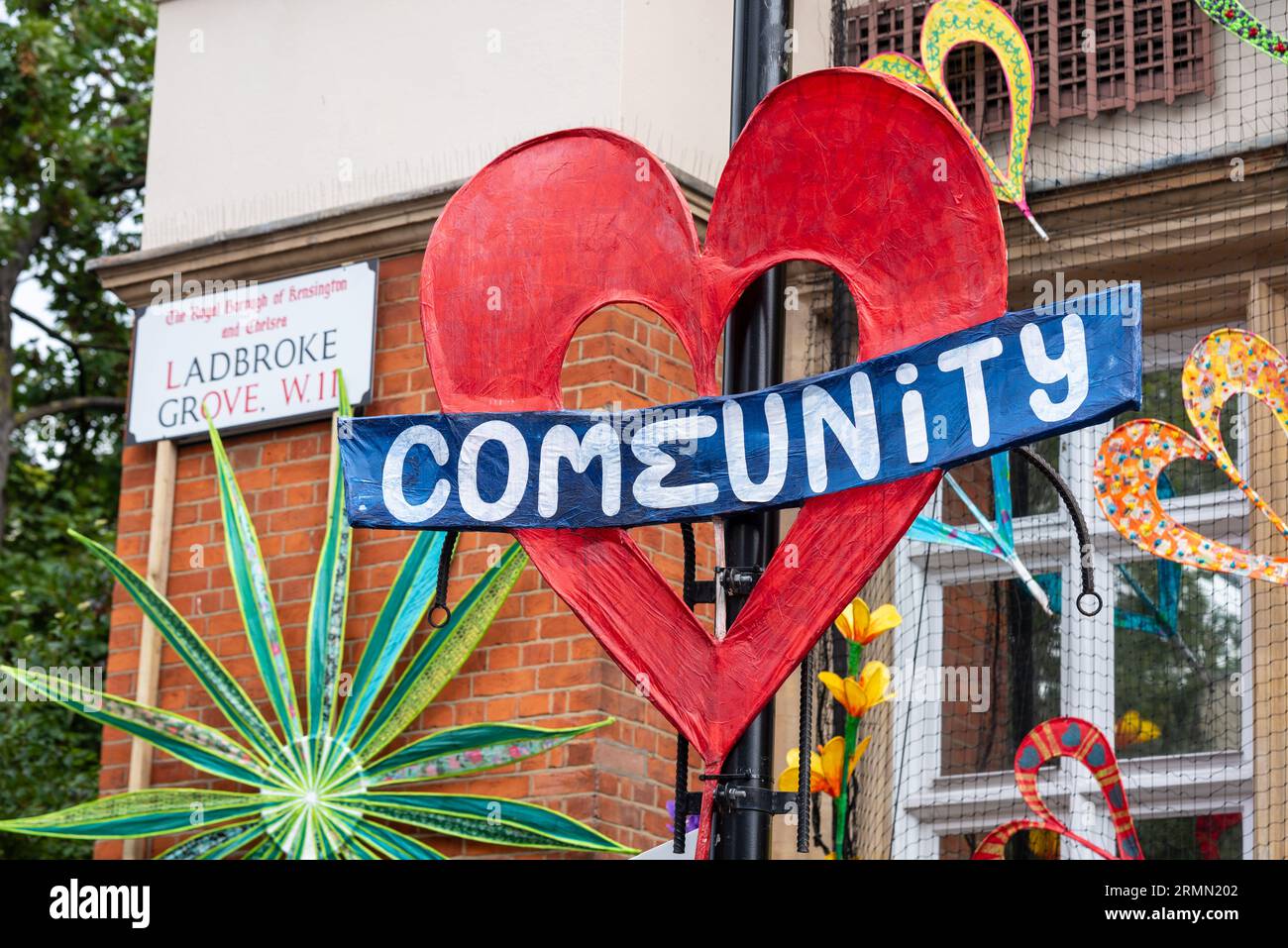 Community display in Ladbroke Grove at the Notting Hill Carnival Grand