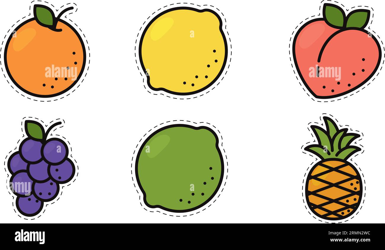 Set of colored fruit icons Vector Stock Vector Image & Art - Alamy