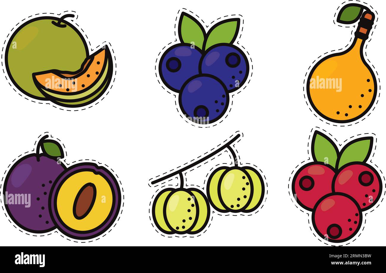 Set of colored fruit icons Vector Stock Vector Image & Art - Alamy