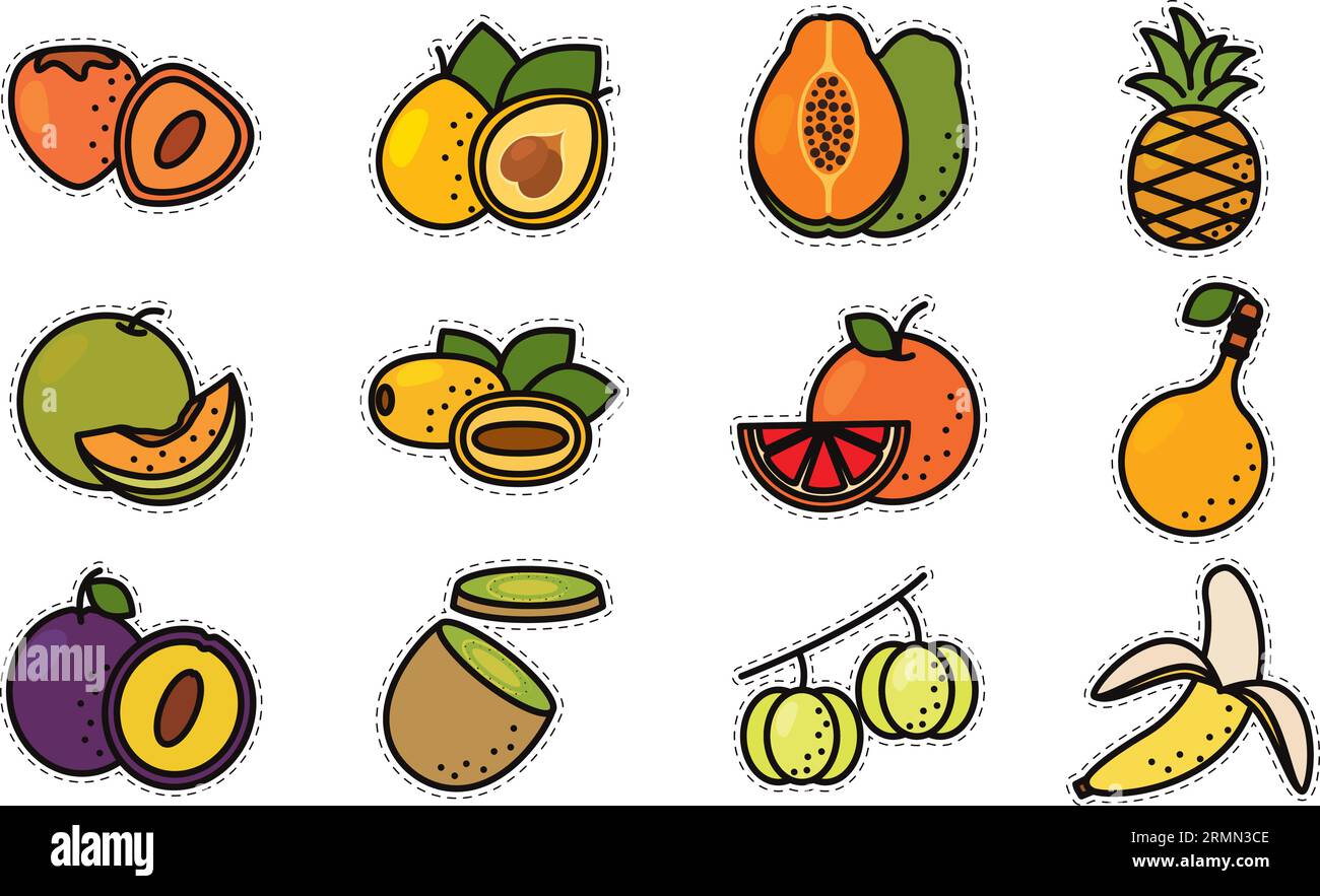 Set of colored fruit icons Vector Stock Vector Image & Art - Alamy
