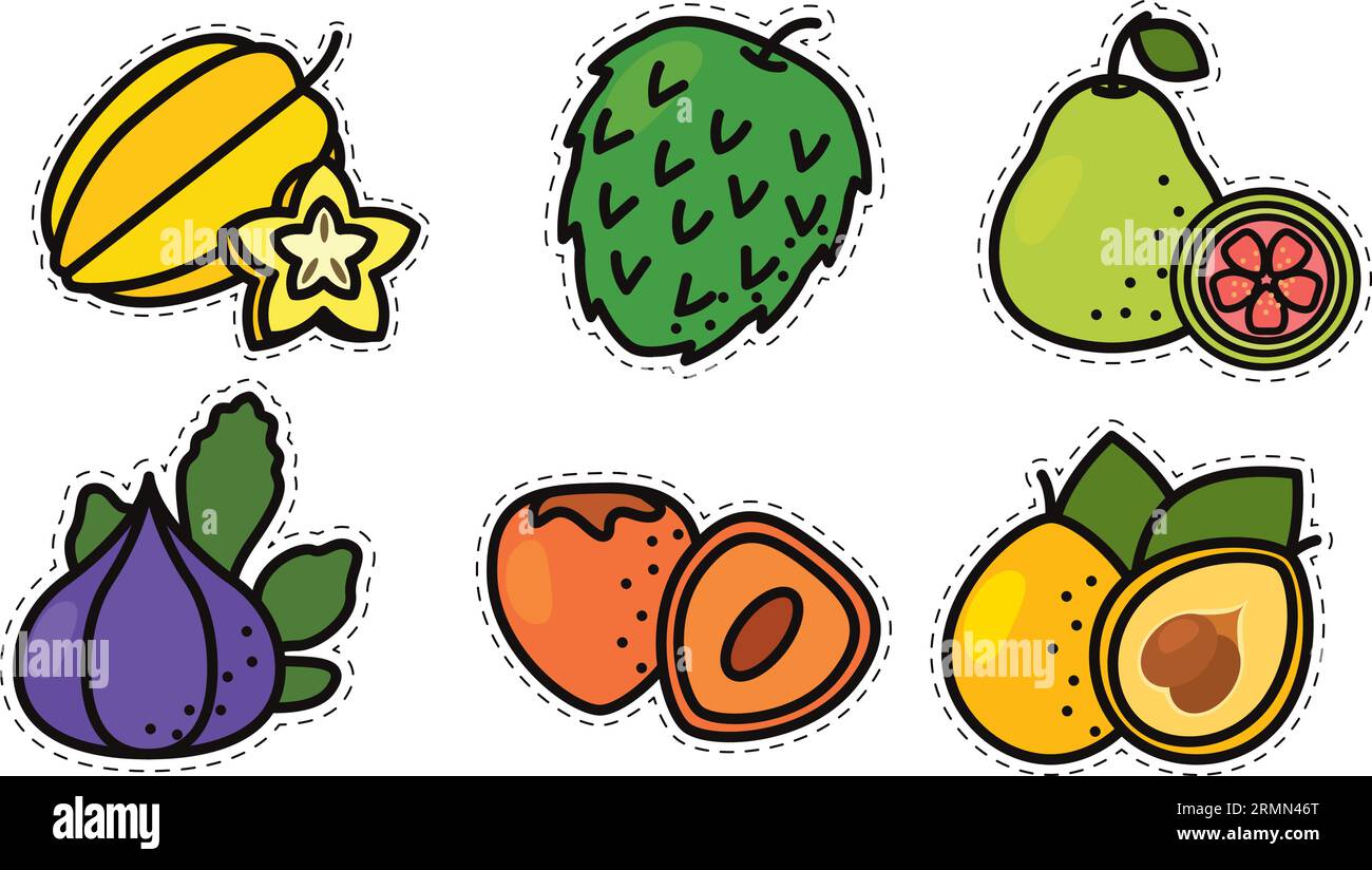 Set of colored fruit icons Vector Stock Vector Image & Art - Alamy