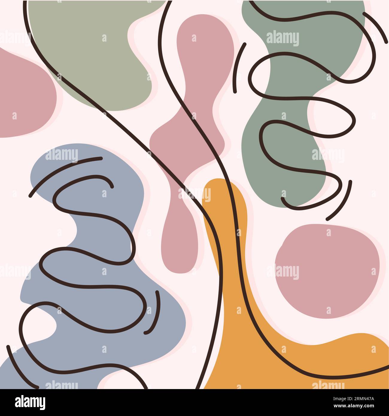Hand drawn illustration background with abstract shapes Vector Stock ...