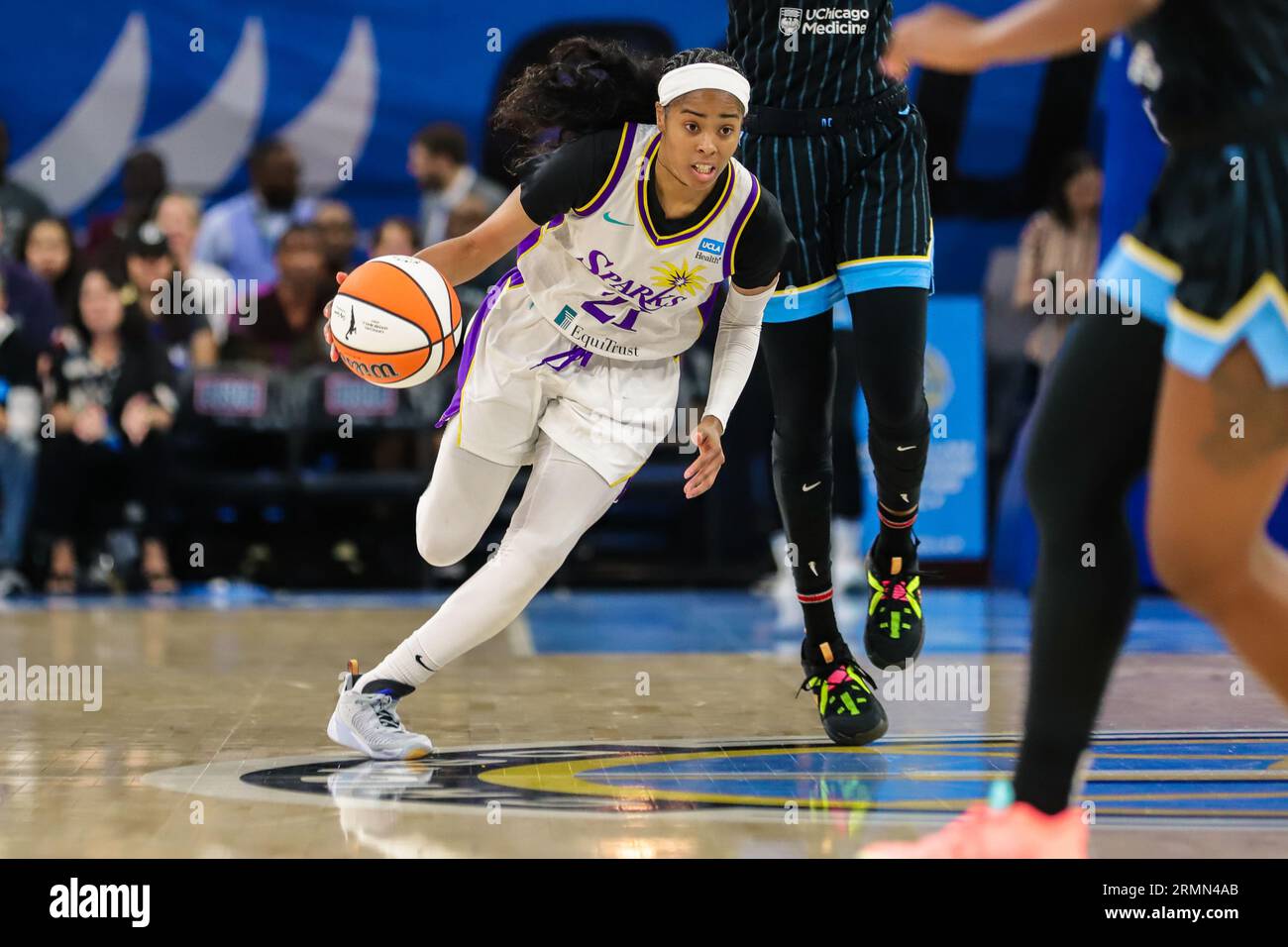 Jordin Canada dribbling up court in Chicago, IL at Wintrust Arena. Stock Photo