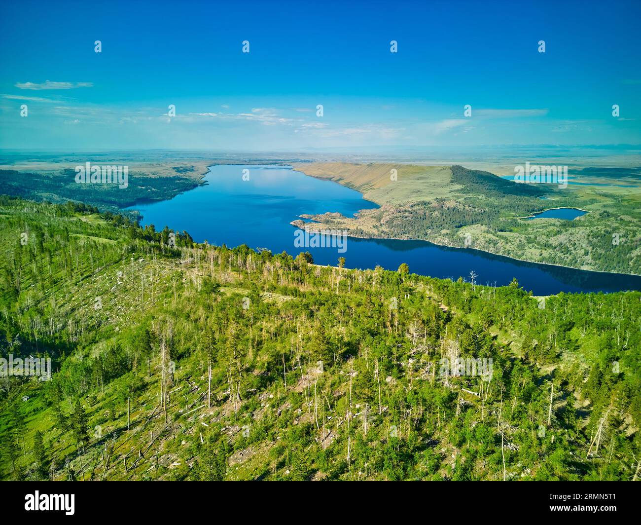 Aerial view of Fremont Lake just outside of Pinedale Wyoming. Stock Photo