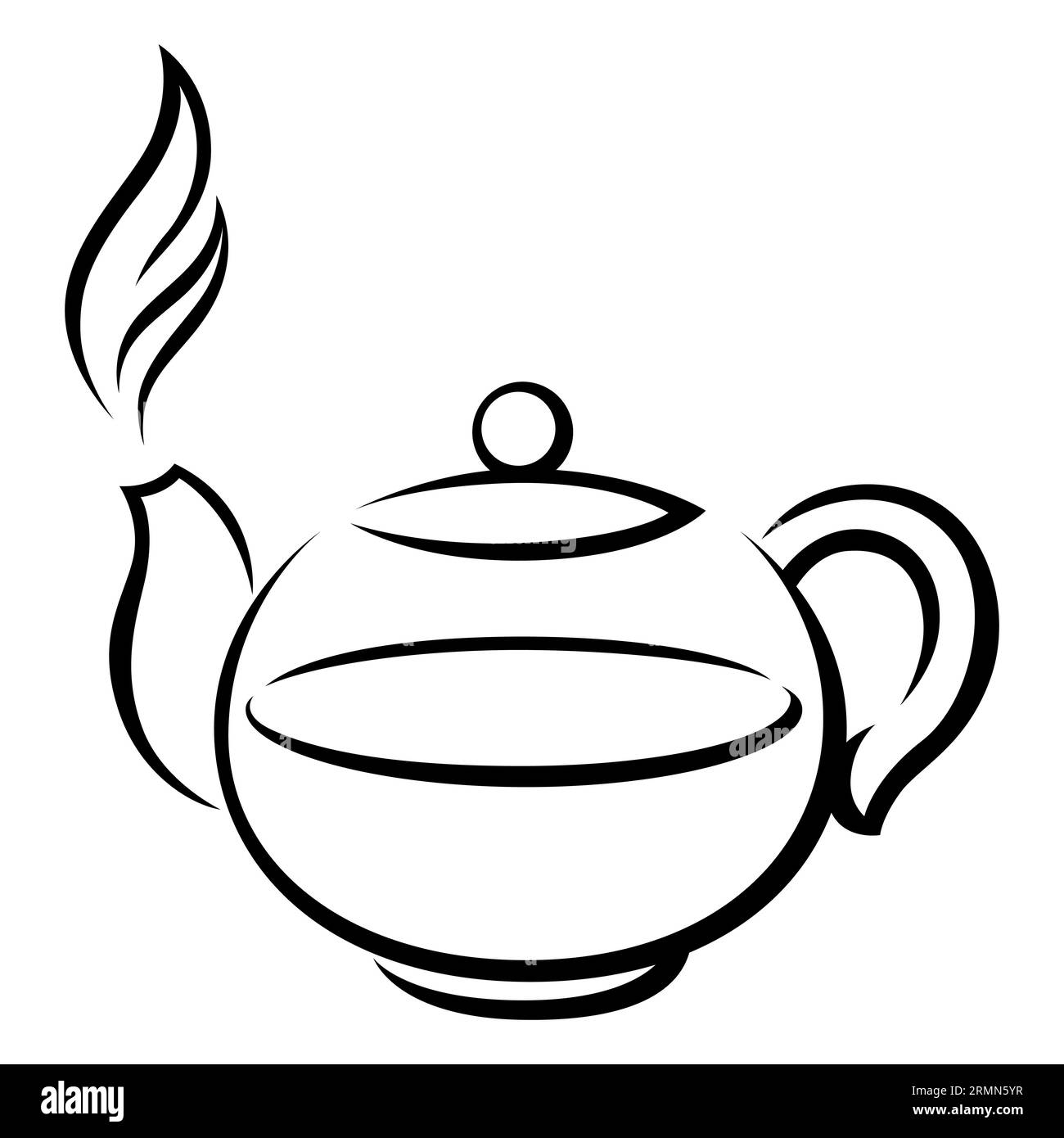 Teapot with tea. Illustration of traditional drink. Stock Vector