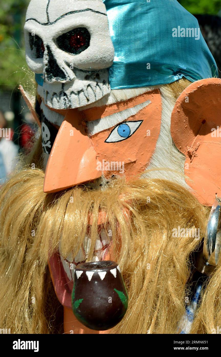 Masks that personify Pharisees and Holy Week, Lent by the Yaqui tribe in  Hermosillo Mexico. multicolor masks with strange forms of demons, in the  form of animals, devil, ghosts, terrifying, or faces