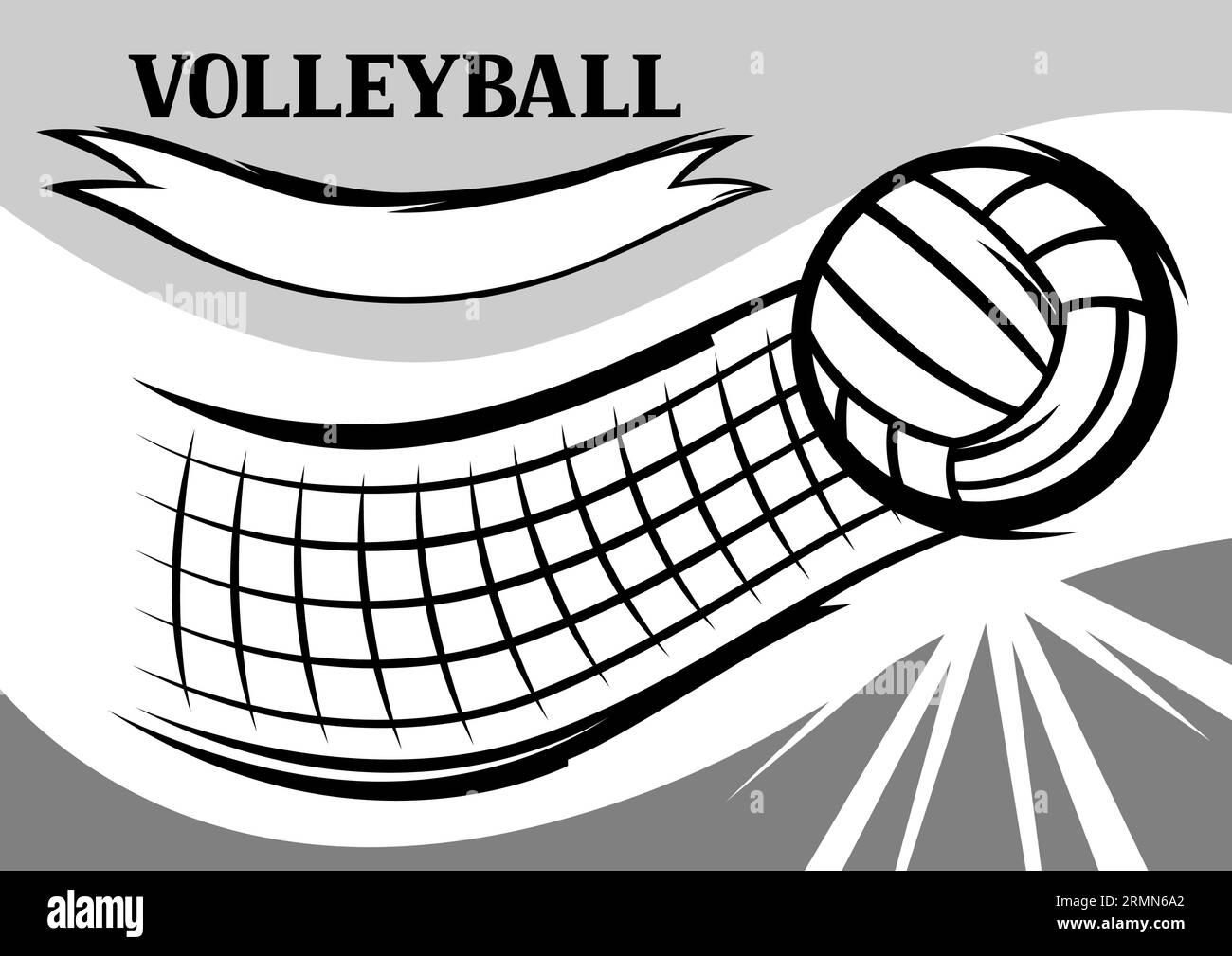 Background with volleyball items. Sport club illustration. Stock Vector