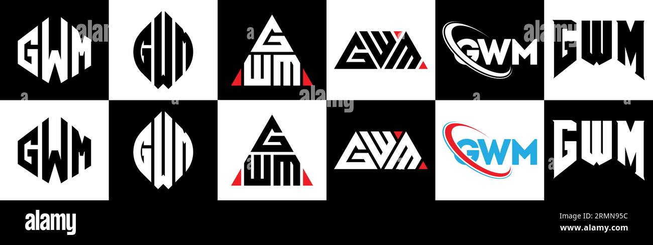 Gwm Letter Logo Design In Six Style Gwm Polygon Circle Triangle