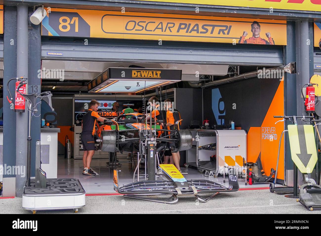 Oscar Piastri 81 (Aus), McLaren MCL60 garage during the FORMULA 1