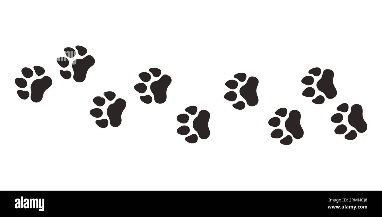 Tiger paws. Animal paw prints, vector different animals footprints ...