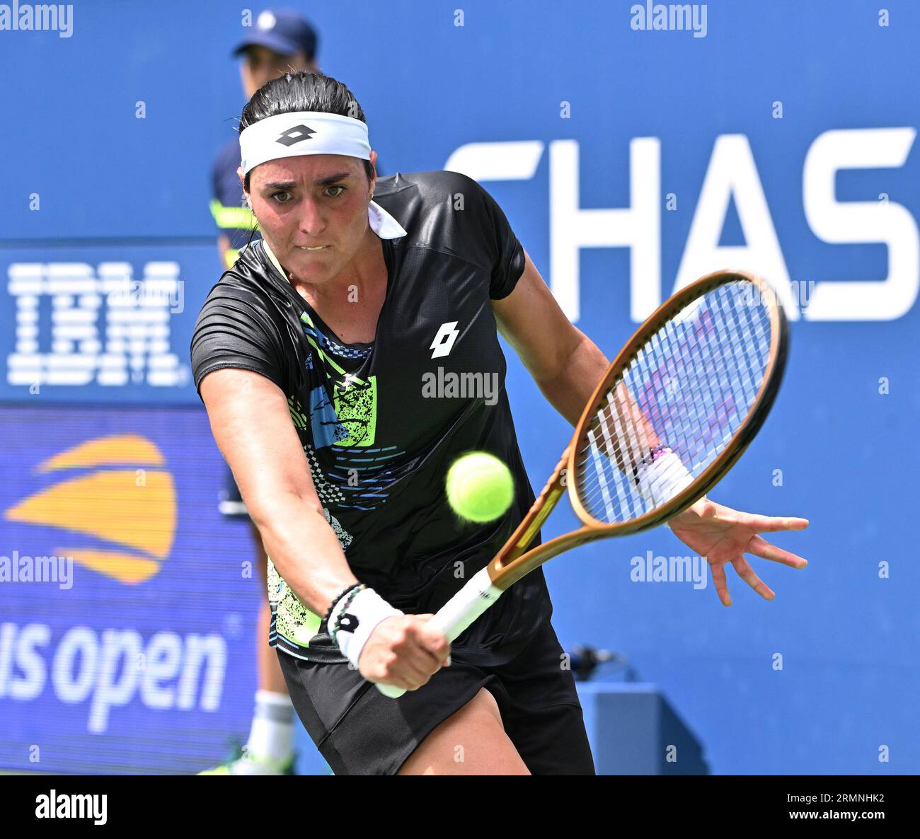 New York, United States. 29th Aug, 2023. US Open Flushing Meadows 29/08/2023 Day 2 Ons Jabeur (TUN) wins first round Match Credit: Roger Parker/Alamy Live News Stock Photo