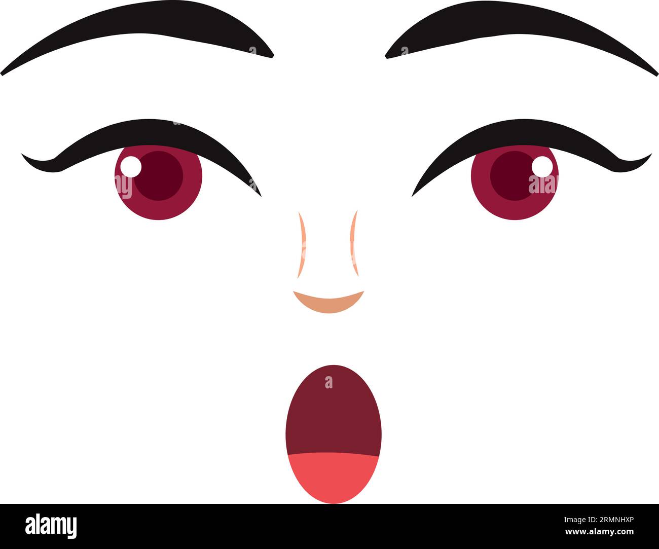 Cute borderless surprised facial expression Vector Stock Vector Image ...