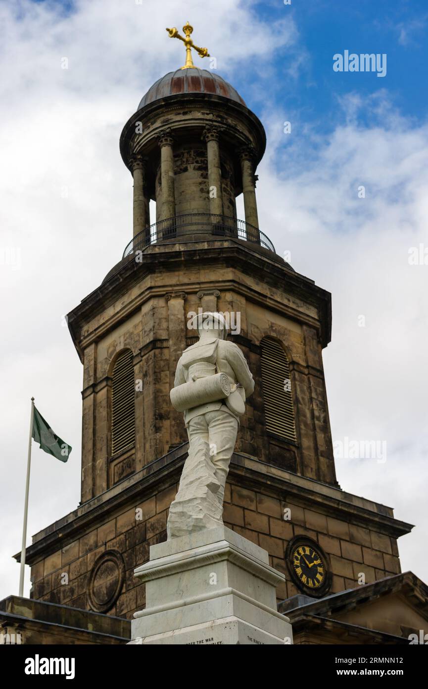 The Boer Memorial in front of St Chad's Church, Shrewsbury, Shropshire, England Stock Photo
