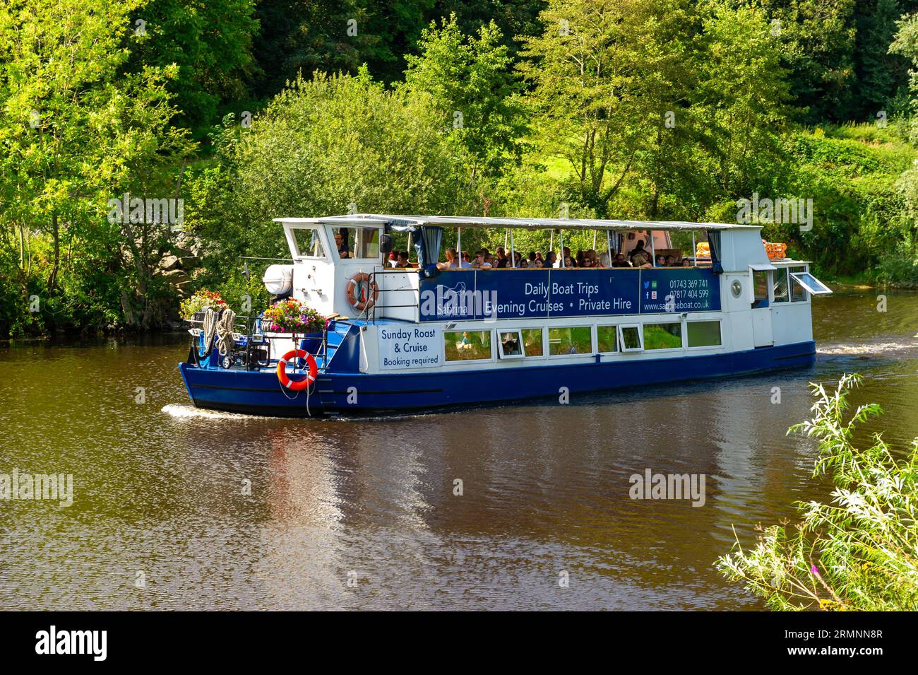 The Sabrina River Boat on the River Severn, Shrewsbury, Shropshire, England Stock Photo
