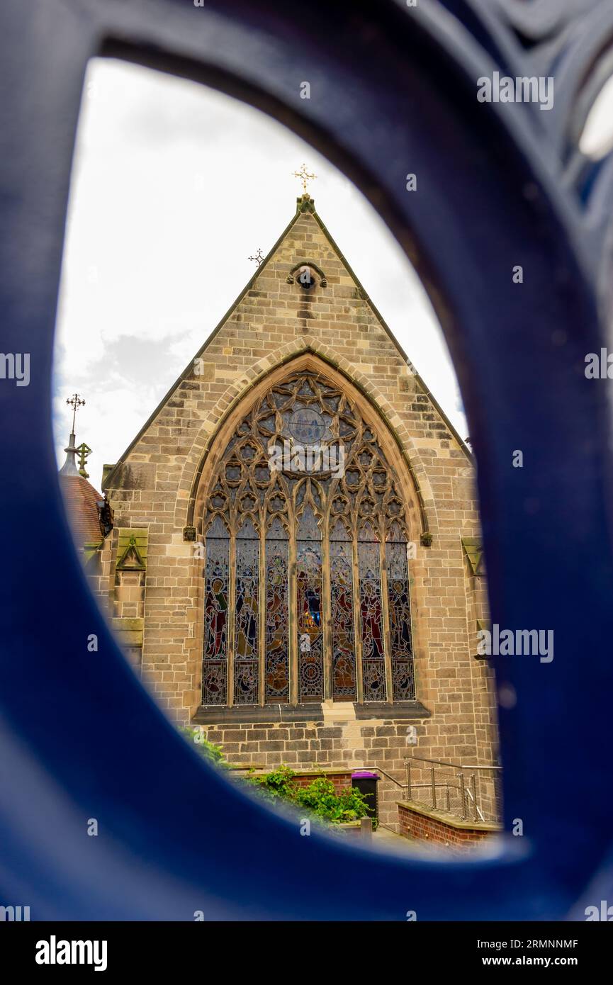 Outside Shrewsbury Cathedral, Shrewsbury, Shropshire, England Stock Photo
