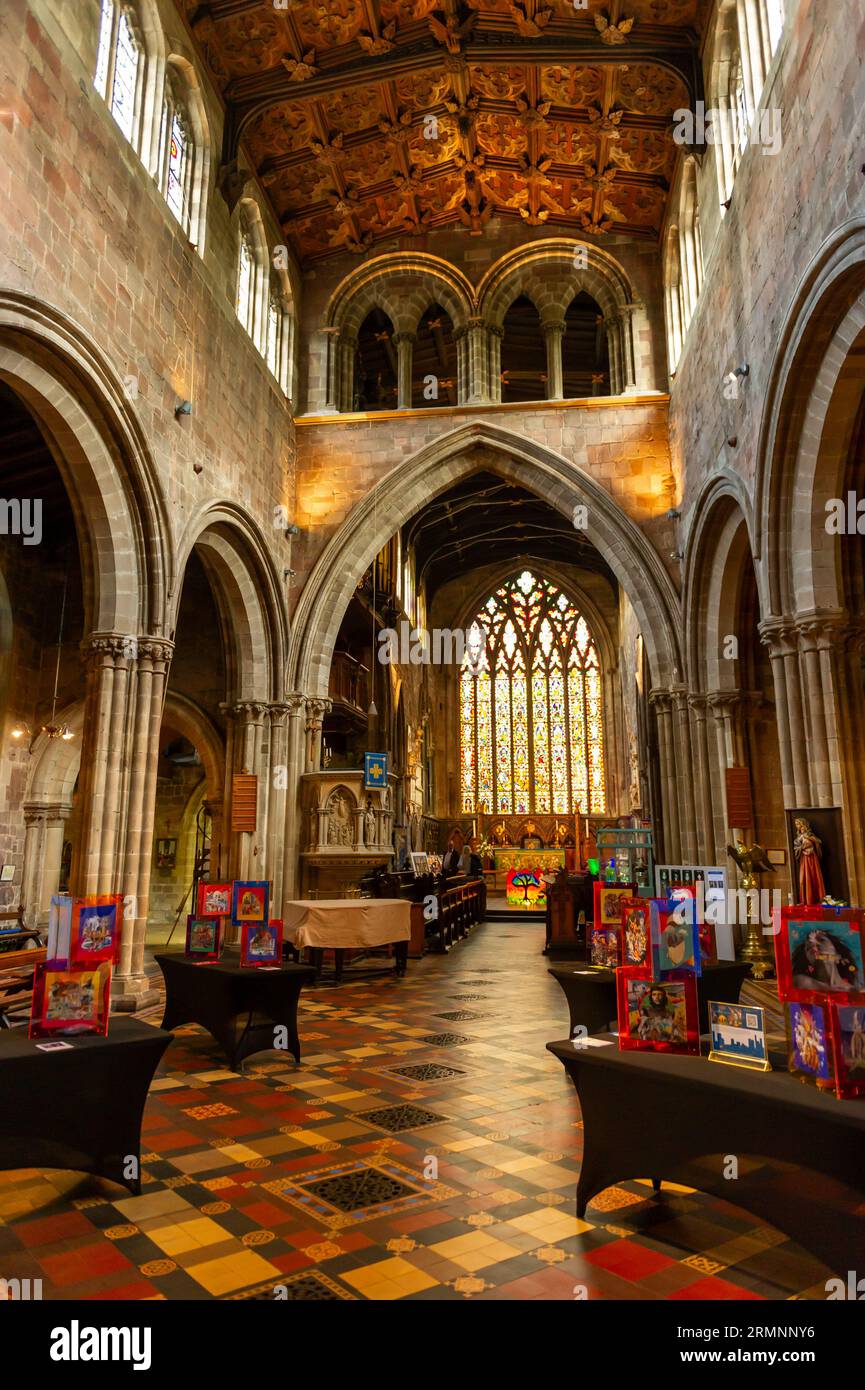 Inside the Church of St Mary the Virgin, Shrewsbury, Shropshire Stock Photo