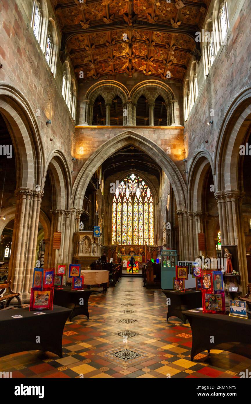 Inside the Church of St Mary the Virgin, Shrewsbury, Shropshire Stock Photo